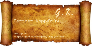 Gertner Koppány névjegykártya